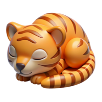 romantic sumptuous A sleeping Bengal tiger cub, curled up, NO BACKGROUND with Transparent Background. 8K png