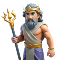 dramatic nostalgic geometric Zeus, king of the gods, thunderbolt in hand, NO BACKGROUND with Transparent Background. exclusive png