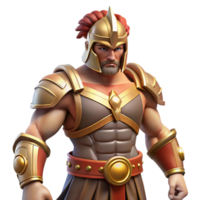 exquisite vintage Ares, god of war, armored and fierce, NO BACKGROUND with Transparent Background. 4K png