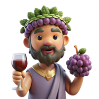 ethereal hypnotic Dionysus, god of wine, grapes and wineglass, NO BACKGROUND with Transparent Background. elite png