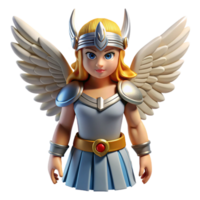 extraordinary iconic Valkyrie, winged warrior maiden, Norse mythology, NO BACKGROUND with Transparent Background. png