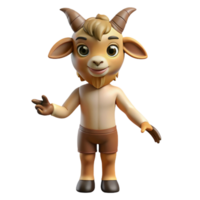 extraordinary quintessential Satyr, half-human, half-goat, playful, NO BACKGROUND with Transparent Background. png