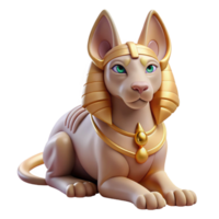 energetic splendid Sphinx, enigmatic creature, riddle-posing, NO BACKGROUND with Transparent Background. ultra HD png