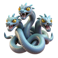 elegant ethereal contemporary Hydra, multi-headed serpent, regenerating, NO BACKGROUND with Transparent Background. perfect clarity png