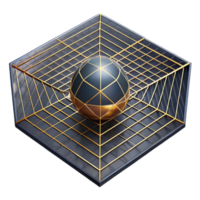 magnificent artistic Geometric Grid Illusion Perspective Lines Transparent high quality png