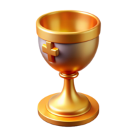 stunning minimalist Holy Grail, sacred chalice, Christian mythology, NO BACKGROUND with Transparent Background. expertly shot png