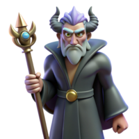 mesmerizing baroque Hades, God of the Underworld, stern expression, holding bident. NO BACKGROUND with Transparent Background. genuine png