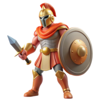 harmonioso Maravilhoso ares, Deus do guerra, agressivo posição, segurando espada e escudo. não fundo com transparente fundo. estúdio qualidade png