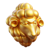 romantic sumptuous Golden Fleece, mythical artifact. NO BACKGROUND with Transparent Background. detailed png