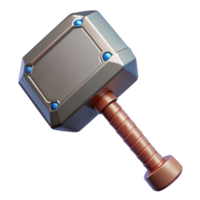 memorable impressionist Mjolnir, Thor's hammer. NO BACKGROUND with Transparent Background. professional png