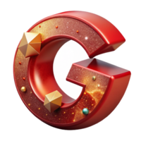 beautiful minimalist Geometric Letter G Cutout Bright Red Color authentic png