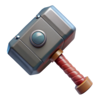 glorious art deco Mjolnir, Thor's hammer. NO BACKGROUND with Transparent Background. precision png