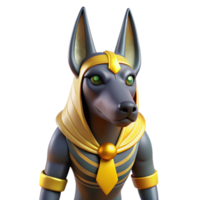 glorious dynamic classic Anubis, Egyptian god of the dead, jackal-headed. NO BACKGROUND with Transparent Background. genuine png