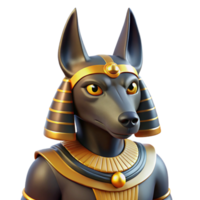 immaculate acclaimed Anubis, Egyptian god of the dead, jackal-headed. NO BACKGROUND with Transparent Background. png