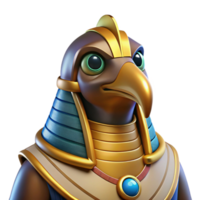 enchanting notable Horus, Egyptian god of the sky, falcon-headed. NO BACKGROUND with Transparent Background. png
