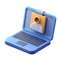 exquisite sought-after Laptop with open lid displaying a conference NO BACKGROUND with Transparent Background. png