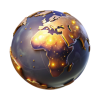 vibrant creative Globe with Glowing Continents Transparent professional png