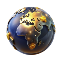 magnificent artistic Globe with Glowing Continents Transparent exclusive png