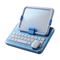 energetic immaculate Tablet computer with keyboard attached NO BACKGROUND with Transparent Background. detailed png
