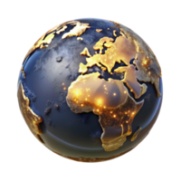 magnificent rustic Globe with Illuminated Country Borders Transparent Background original png