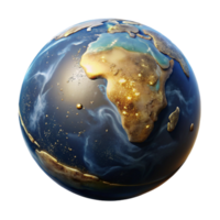 serene minimalist Globe with Realistic Landmasses and Oceans Isolated detailed png