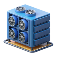 elegant exceptional Server rack with cooling fans NO BACKGROUND with Transparent Background. png