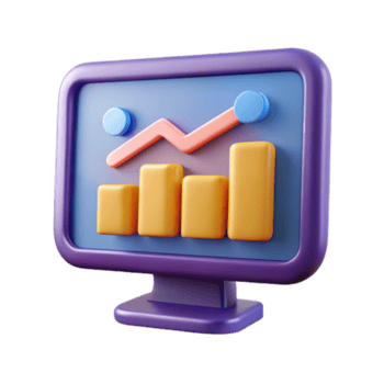 Exquisito creativo computadora monitor mostrando un grafico No antecedentes con transparente antecedentes. nivel superior png