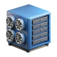 ethereal beautiful Server rack with cooling fans NO BACKGROUND with Transparent Background. authentic png