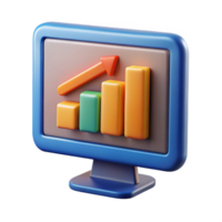 enchanting retro Computer monitor displaying a graph NO BACKGROUND with Transparent Background. luxury png