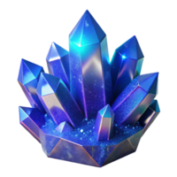 wonderful vintage Glowing Blue Crystal Cluster Transparent Background png