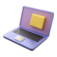 mysterious spectacular Laptop with sticker on the lid NO BACKGROUND with Transparent Background. 8K png