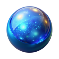 elegant artistic Glowing Blue Orb Pulsating Animation Transparent Background premium png