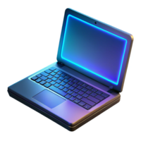 splendid reflective artistic Gaming laptop with illuminated keyboard NO BACKGROUND with Transparent Background. high resolution png