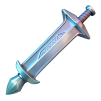 hypnotic modern A single, gleaming silver sword with intricate elven runes, NO BACKGROUND with Transparent Background. premium png