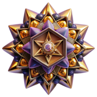 dramatic rustic Glowing Kaleidoscope Fractal Design Cutout professional png