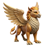 exquisite joyful abstract A majestic griffin, wings outstretched, NO BACKGROUND with Transparent Background. handcrafted png