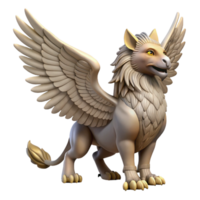 extraordinary nordic A majestic griffin, wings outstretched, NO BACKGROUND with Transparent Background. high quality png