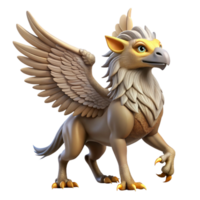elegant dynamic artistic A majestic griffin, wings outstretched, NO BACKGROUND with Transparent Background. ultra HD png