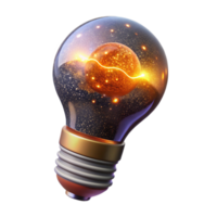 vibrant minimalist Glowing Lightbulb Filament Detail Isolated Element authentic png