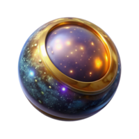 elegant vintage Glowing Orb 3d Render Isolated on Transparent Background premium png