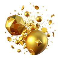 wonderful abstract Golden Confetti Falling Down Transparent Background Element high quality png