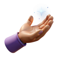 fascinating distinctive A single, outstretched hand casting a magic spell, NO BACKGROUND with Transparent Background. png