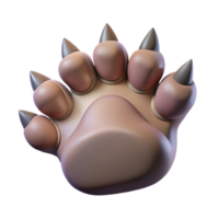 glorious rare A realistic rendering of a wolf paw with extended claws, NO BACKGROUND with Transparent Background. png