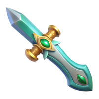 ethereal picturesque A single, ornate elven sword with a jeweled hilt, NO BACKGROUND with Transparent Background. fine detail png