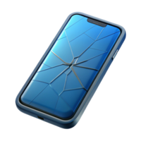 exquisite victorian Modern smartphone with cracked screen NO BACKGROUND with Transparent Background. museum quality png