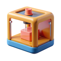 enchanting organic 3D printer creating a small object NO BACKGROUND with Transparent Background. original png