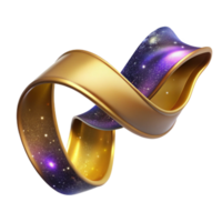 wonderful minimalist Golden Ribbon Waving in the Wind Transparent Background Element high resolution png