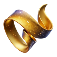 magnificent abstract Golden Ribbon Unfurling Animation Isolated Element exclusive png