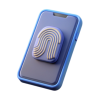 striking whimsical industrial Fingerprint scanner on a mobile device NO BACKGROUND with Transparent Background. ultra HD png
