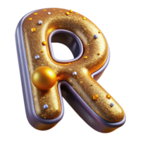 impressive modern Goldenrod Sans Serif Font Letter R Isolated authentic png